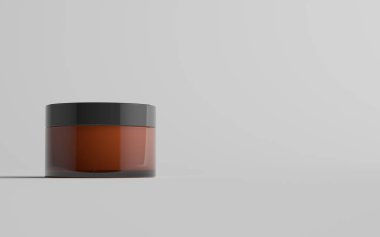Amber Glass Cosmetic Jar Mockup - One Jar clipart