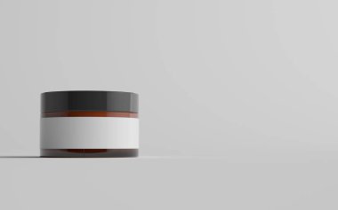 Amber Glass Kozmetik Jar Mockup - Bir kavanoz. Boş Etiket