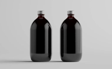 Soğuk Bira Kahvesi Amber / Kahverengi Büyük Bardak Şişesi Paket Model - İki Şişe