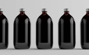 Soğuk Bira Kahvesi Amber / Kahverengi Büyük Bardak Şişesi Paket Model - Çoklu Şişeler