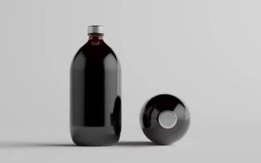 Soğuk Bira Kahvesi Amber / Kahverengi Büyük Bardak Şişesi Paket Model - İki Şişe