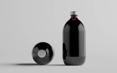 Soğuk Bira Kahvesi Amber / Kahverengi Büyük Bardak Şişesi Paket Model - İki Şişe