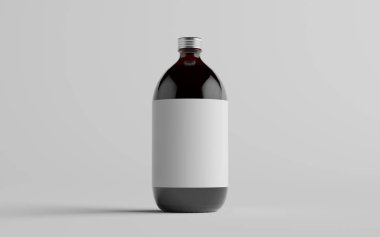 Soğuk Bira Kahvesi Amber / Kahverengi Büyük Bardak Şişesi Paket Model - Bir Şişe. Boş Etiket