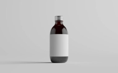 Soğuk Bira Kahvesi Amber / Kahverengi Bardak Şişesi Şişe Modeli - Bir Şişe. Boş Etiket