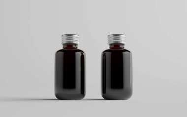 Soğuk Bira Kahvesi Amber / Kahverengi Küçük Cam Şişe Paket Model - İki Şişe