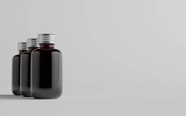 Soğuk Bira Kahvesi Amber / Kahverengi Küçük Cam Şişe Paket Model - Üç Şişe