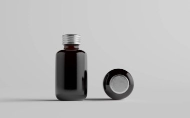 Soğuk Bira Kahvesi Amber / Kahverengi Küçük Cam Şişe Paket Model - İki Şişe