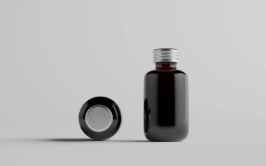 Soğuk Bira Kahvesi Amber / Kahverengi Küçük Cam Şişe Paket Model - İki Şişe