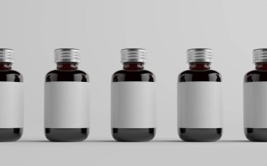 Soğuk Bira Kahvesi Amber / Kahverengi Küçük Cam Şişeler Paket Model - Çoklu Şişeler. Boş Etiket