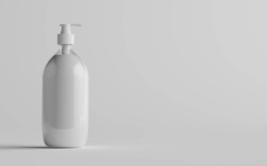 Şeffaf Plastik Pompa Şişe Model Sabun, Şampuan Söndürücü - Bir şişe. 3B Görüntü