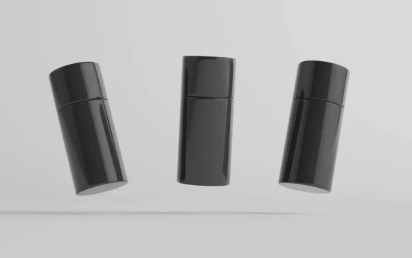 75Ml Black Plastic Roll Spray Deodorant Bottle Mockup Drie Flessen — Stockfoto