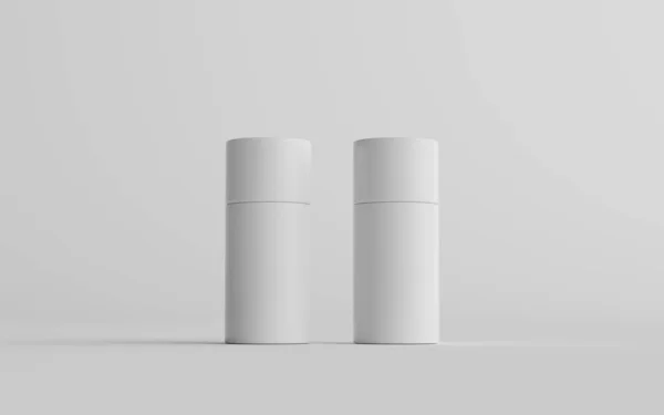 75Ml Witte Plastic Roll Spray Deodorant Bottle Mockup Twee Flessen — Stockfoto