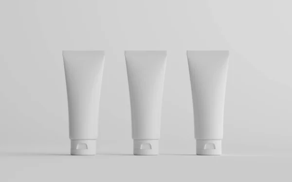 100Ml Cosmetic Cream Tube Packaging Mockup Three Tubes Illustration — Stock Photo, Image