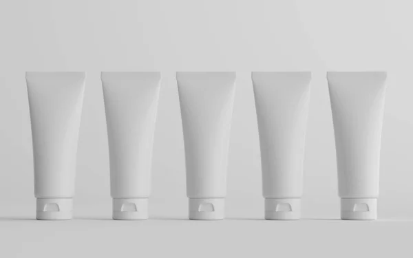 100Ml Cosmetic Cream Tube Packaging Mockup Meerdere Buizen Illustratie — Stockfoto