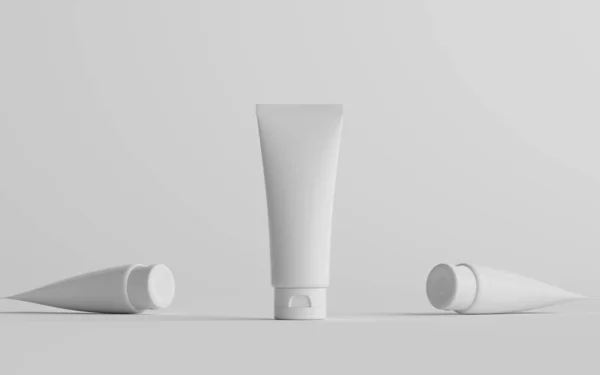 100Ml Cosmetic Cream Tube Packaging Mockup Drie Tubes Illustratie — Stockfoto