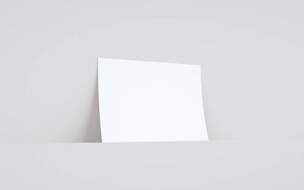 A4 Flyer / Letterhead Mock-Up - One Flyer Against Wall Background. 3D Illustration