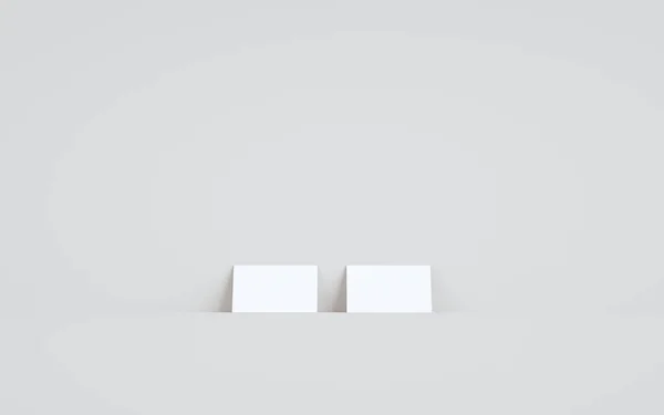 Business Card Mock Mock Twee Kaarten Tegen Achtergrond Van Muur — Stockfoto