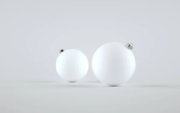 Белый Matte Shatterproof Large Christmas Ornament Mock Two Balls Моделирование — стоковое фото