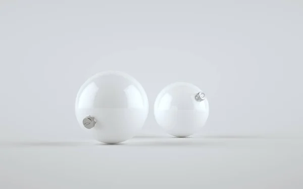 Большой Рождественский Шар White Gesy Ornament Mock Two Balls Моделирование — стоковое фото
