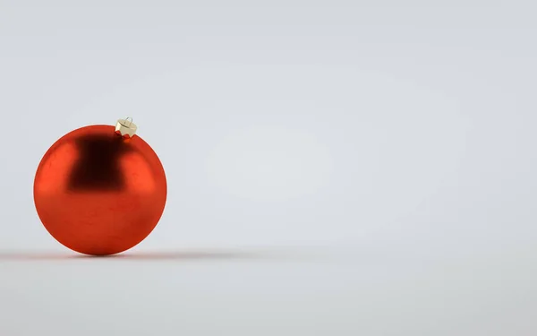 Red Metallic Matte Grote Kerstbal Ornament Mock Een Bal Illustratie — Stockfoto