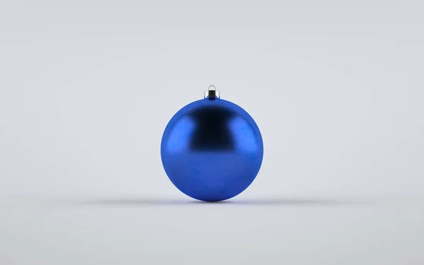 Blue Metallic Matte Большой Рождественский Шар Макет Украшения Один Шар — стоковое фото