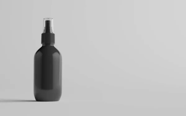 200Ml Black Plastic Spray Bottle Mockup Één Fles Illustratie — Stockfoto