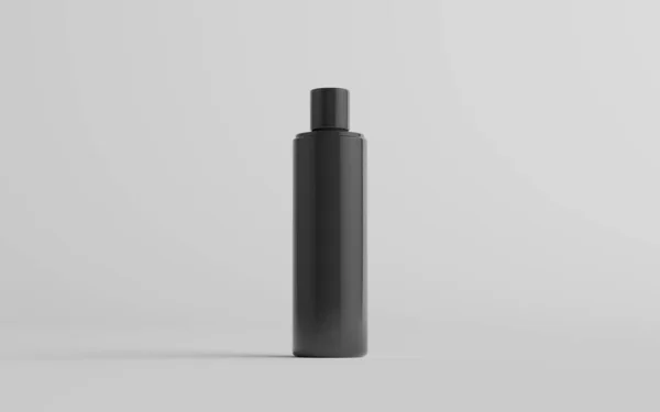 250Ml Black Plastic Shampoo Duschgel Skin Tonic Kosmetikflaschen Mockup Eine — Stockfoto