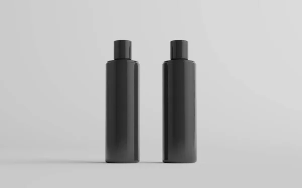 250Ml Champú Plástico Negro Gel Ducha Tónico Piel Botella Cosmética — Foto de Stock