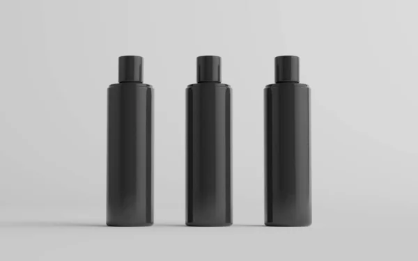 250Ml Champú Plástico Negro Gel Ducha Tónico Piel Botella Cosmética — Foto de Stock