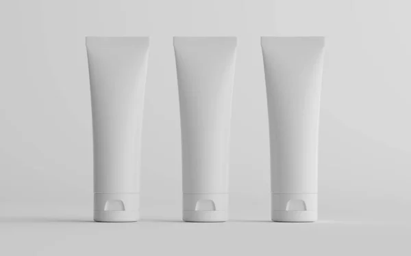 250Ml Cosmetic Cream Tube Packaging Mockup Drie Buizen Illustratie — Stockfoto