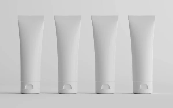 250Ml Cosmetic Cream Tube Packaging Mockup Meerdere Buizen Illustratie — Stockfoto
