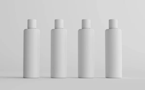 250 Bílý Plastový Šampon Sprchový Gel Kůže Tonikum Kosmetické Láhve — Stock fotografie