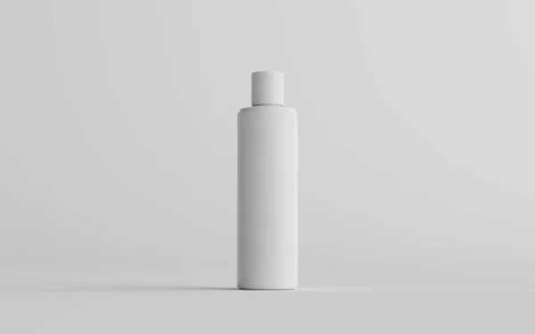 250Ml白色塑料洗发水 淋浴凝胶 皮肤软胶 化妆品瓶 一个瓶子 3D说明 — 图库照片
