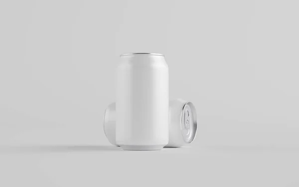 12オンス 330Ml缶アルミモックアップ ブランクレーベル 3Dイラスト — ストック写真