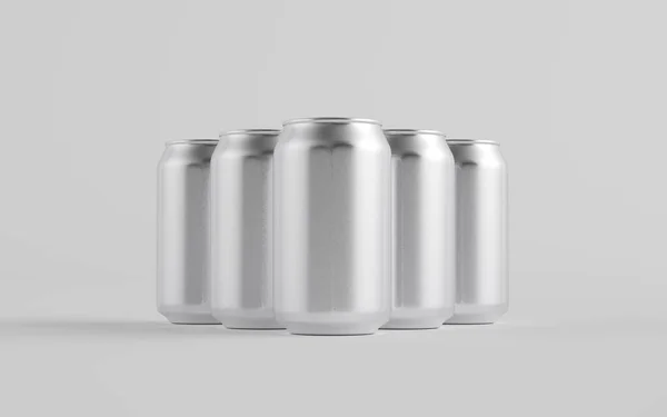 350Ml Aluminium Can Mockup Multiple Cans Cone Ilustrasi — Stok Foto