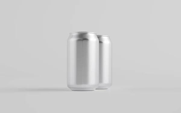 350Ml Aluminium Can Mockup Two Cans Illustration — Stock Photo, Image