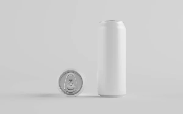 16オンス 500Ml缶アルミモックアップ ブランクレーベル 3Dイラスト — ストック写真