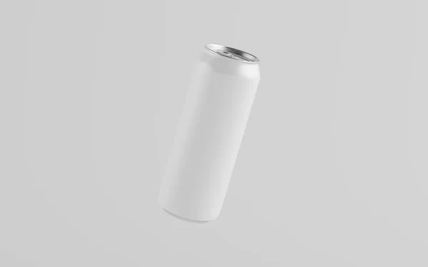 16オンス 500Ml缶アルミモックアップ 1つのフローティング缶 ブランクレーベル 3Dイラスト — ストック写真