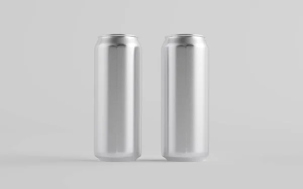 500Ml Aluminium Bier Soda Energy Drink Can Mockup Twee Blikken — Stockfoto