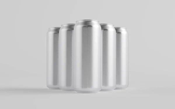 500Ml Aluminium Beer Soda Minuman Energi Dapat Mockup Multiple Cans — Stok Foto