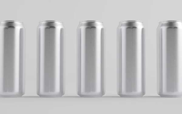 Uncji 500Ml Aluminiowe Piwo Soda Energy Drink Can Mockup Wiele — Zdjęcie stockowe