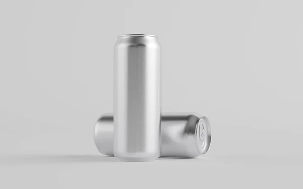 Uncji 500Ml Aluminiowe Piwo Soda Energy Drink Can Mockup Dwie — Zdjęcie stockowe