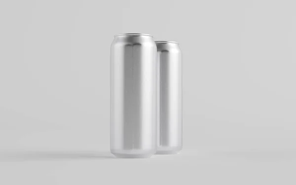 16オンス 500Mlビール ソーダ エナジードリンク缶モックアップ 3Dイラスト — ストック写真