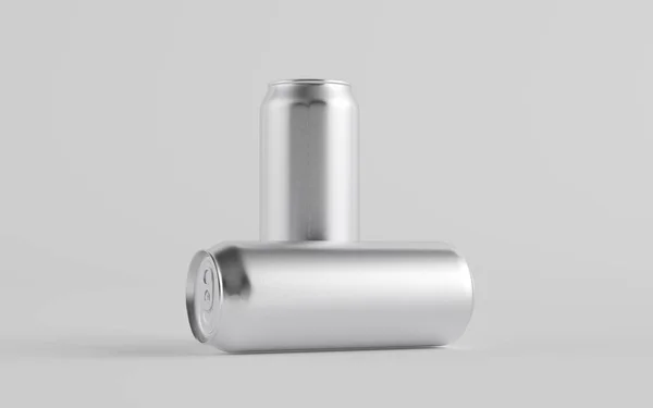 Unzen 500Ml Aluminium Bier Soda Energy Drink Can Mockup Zwei — Stockfoto