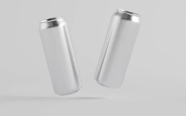 500Ml Aluminiumöl Läsk Energidryck Två Burkar Illustration — Stockfoto