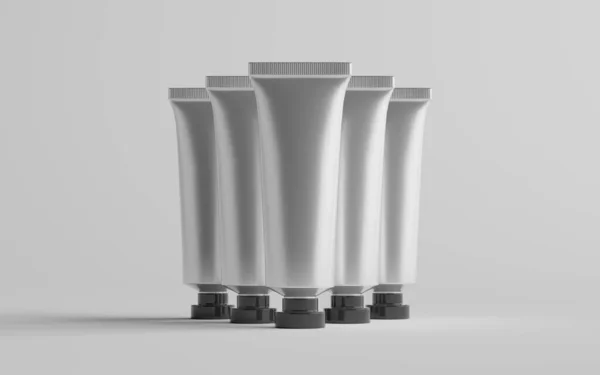 Aluminium Plastic Cosmetische Paint Tube Mockup Meerdere Buizen — Stockfoto