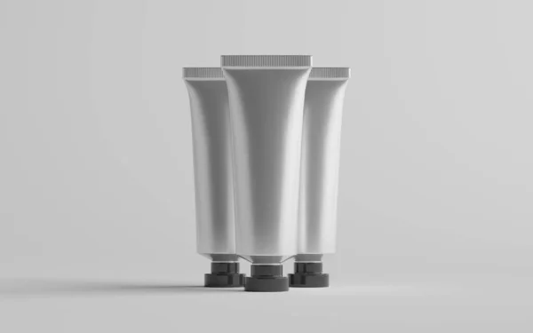 Aluminum Plastic Cosmetic Paint Tube Mockup Three Tubes — Stock Photo, Image