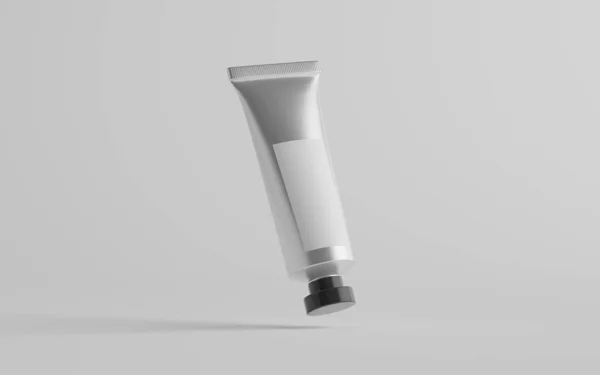 Aluminium Plastic Cosmetische Paint Tube Mockup Een Buis Blanco Etiket — Stockfoto