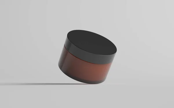 Bernsteinglas Kosmetikglas Mockup One Jar — Stockfoto