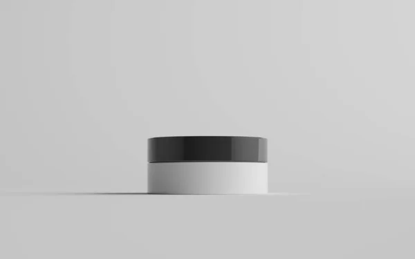 Schwarz Weiß Kunststoff Kosmetikglas Mockup One Jar Illustration — Stockfoto